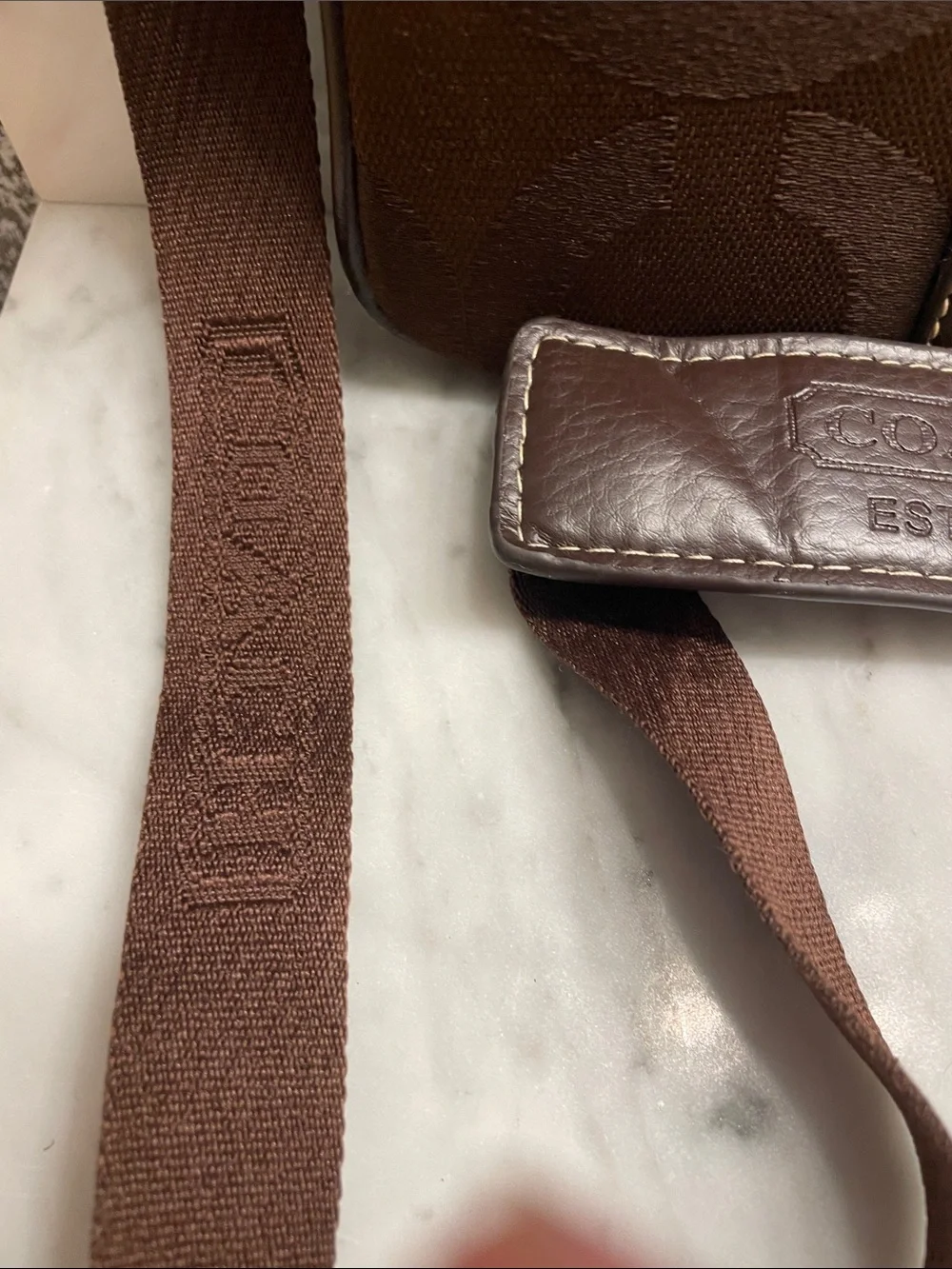 Vintage Coach Brown Signature Canvas Crossbody Messenger